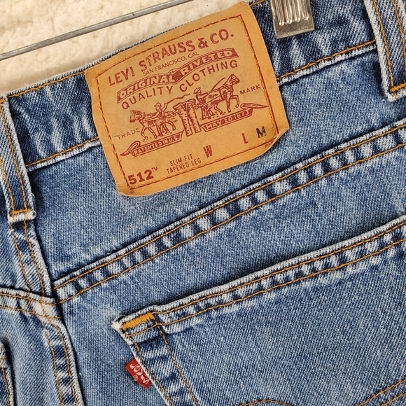 Vtg Levis 512 Jeans Women 10 Petite Blue Slim Fit Tapered Leg (28x26.5) USA Made - Picture 9 of 13